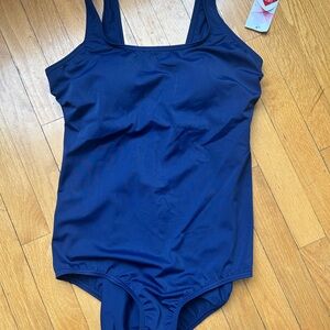Lands' End Navy women's Swim One Piece New